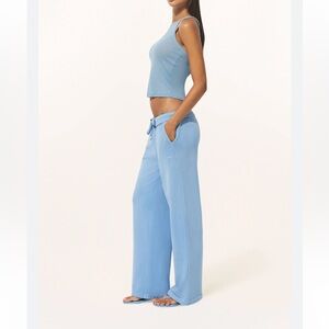 SKIMS French Terry Straight-Leg Drawstring Pants in Blue Bell New NWT Soft XL